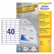 Avery 3657 48,5x25,4mm etiketark hvid 4000stk 