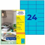 Avery 3449 etiketter 70x37mm bl&aring; 2400stk