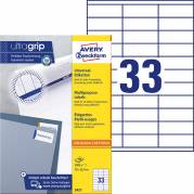 Avery 70x25,4mm etiketark hvid 3300stk 