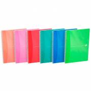 Notesbog Oxford My Colours A4 kvadreret - Ass. farver