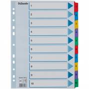 Esselte Mylar A4 register 1-10 farvede faner 