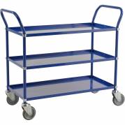 Kongamek hyldevogn m/3 hylder 1080x480x940mm 250kg bl&aring;