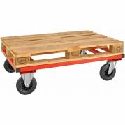 Kongamek pallevogn m/bremse 1200x800x305mm r&oslash;d 800kg
