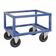 Kongamek halv pallevogn m/bremse 800x600x650mm bl&aring; 800kg