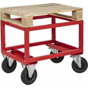 Kongamek halv pallevogn m/bremse 800x600x654mm r&oslash;d