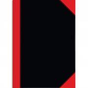 Rhino Kina notesbog 70g linjeret A4 sort/rød 