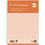 Rhino standardblok 60g A5 kvadreret toplimet 