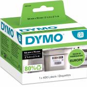 Dymo lagerrotationsetiketter 54x70mm hvid 400stk 