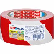 Tesa Universal advarselstape 50mmx66m r&oslash;d/hvid