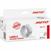 Meto aftagelige prisetiketter 26x12mm hvid 6rl