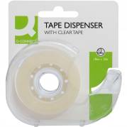 Q-connect tape m/dispenser 19mmx10m klar 