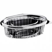 Catersource plastb&aelig;ger oval m/l&aring;g 150ml klar 100stk