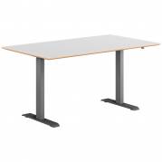 Hævesænkebord sortgrå stel 80x140cm hvid laminat 