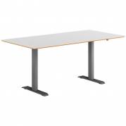 Hævesænkebord sortgrå stel 80x160cm hvid laminat 