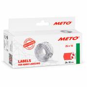 Meto permanente prisetiketter 26x16mm neonr&oslash;d 6rl