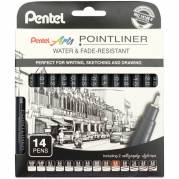 Pentel YS20P fineliner 0,03-3,0mm 14stk 
