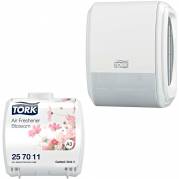Tork Constant Airfreshener Blomst + gratis dispenser hvid 