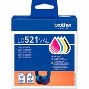 Brother LC521VAL bl&aelig;kpatroner Valuepack 4x500ark BK/CMY 