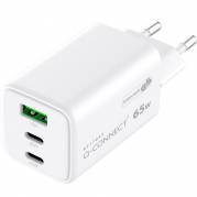 Q-Connect USB-A og 2x USB-C adapter 65W hvid