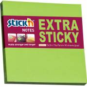 Stick'n Extra Sticky notes 76x76mm 90ark neon gr&oslash;n 