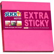 Stick'n Extra Sticky notes 76x76mm 90ark neon r&oslash;d 