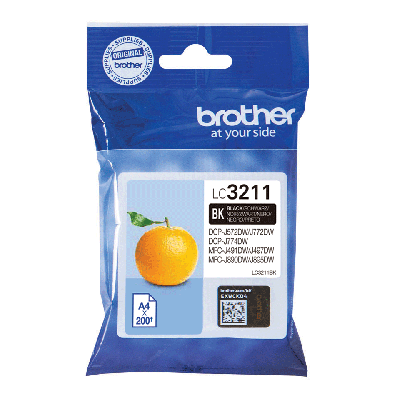 Brother LC3211BK Sort Bl&aelig;kpatron, 200 sider