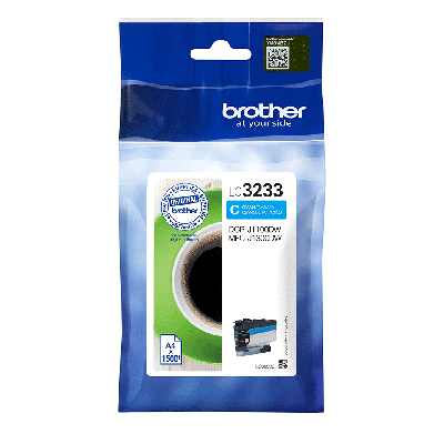 Brother LC3233C Cyan Bl&aelig;kpatron, 1.500 sider