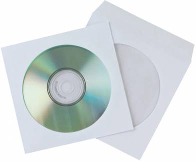 Q-connect CD-konvolut hvid/klar 50stk 
