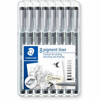 Fineliner pigment Staedtler 8 ass. str. sort 