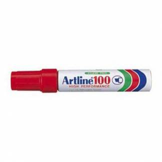 Artline 100 marker med 12 mm stregbredde i farven rød 
