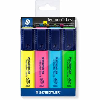 Staedtler Textsurfer Classic tekstmarkere sæt med 4 assorterede farver 