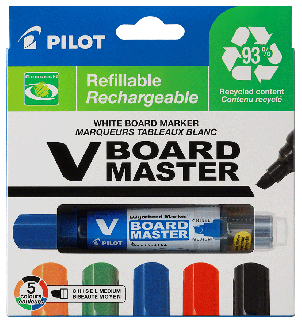 Whiteboardmarker Pilot V-Board Master Skrå - 5 farver