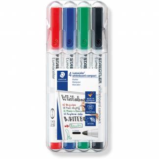 Staedtler Lumocolor Compact whiteboardmarker sæt med 4 tusser 