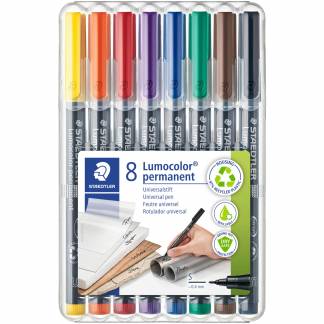 Staedtler Lumocolor 313 permanent overheadpenne 0,4mm s&aelig;t 8 farver 