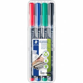 Staedtler Lumocolor 317M permanent overheadpenne 1,0mm 4 farver