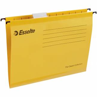 Esselte Classic forstærket hængemappe inkl. fane i A4 i farven gul 