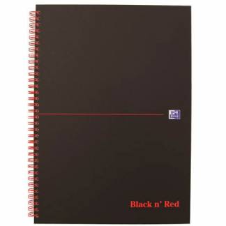Oxford Black'n'Red spiralblok A4 linjeret