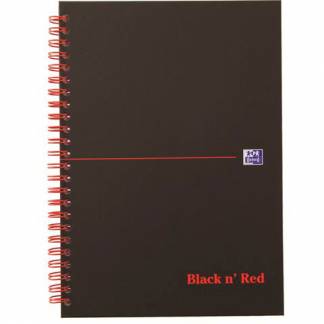 Oxford Black'n'Red spiralblok A5 linjeret