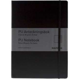 BNT PU Notebook A6 med linjer i sort 