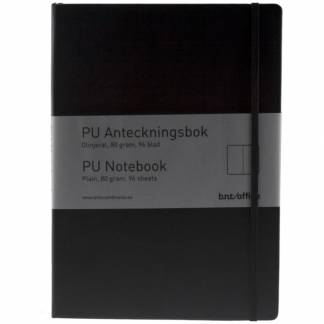 BNT PU Notebook A6 uden linjer i sort 