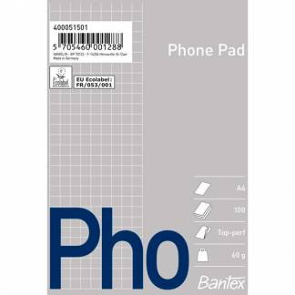 Standard blok Esselte m/stub A6 Kvad. M/perf.