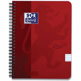 Oxford Touch notesbog A5+ linjeret r&oslash;d