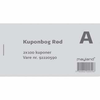 Mayland kuponbog med 2 x 100 blade i r&oslash;d