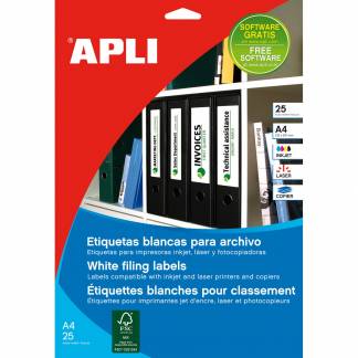 Apli 190 x 61 mm ringbindetiketter 