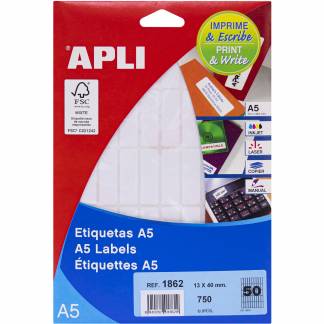 Apli 13 x 40 mm etiketter i hvid 