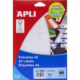 Apli etiketter 22x16mm hvid 