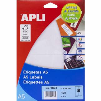 Apli 31 x 100 mm etiketter hvid 