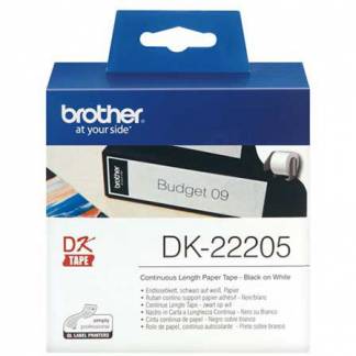 Brother DK22205 papiretiketter 62mmx30,48m hvid 