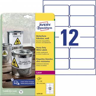 Avery L4776-20 etiket 99,1x42,3mm polyester 