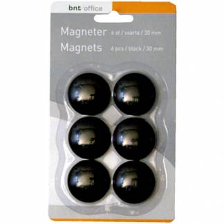 BNT magneter Ø30mm sort 6stk 